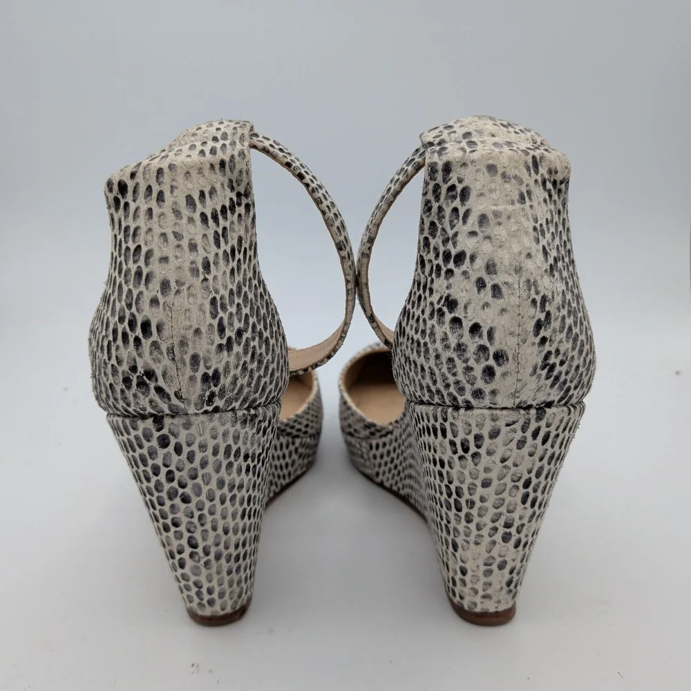 Loeffler Randall Womens Python Snakeskin Print Pointed Toe Wedge Pumps 8.5 B